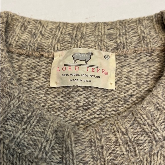 LORD JEFF VINTAGE WOOL CREWNECK PULLOVER SWEATER MADE IN USA - Picture 6 of 16